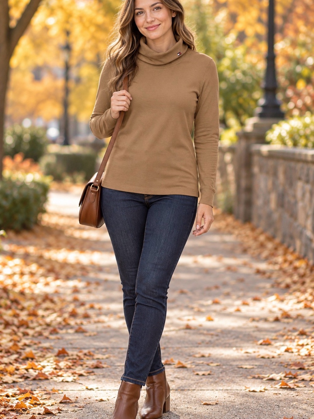 NWT Tommy Hilfiger Women’s Brown Turtleneck Long Sleeve Size S/P